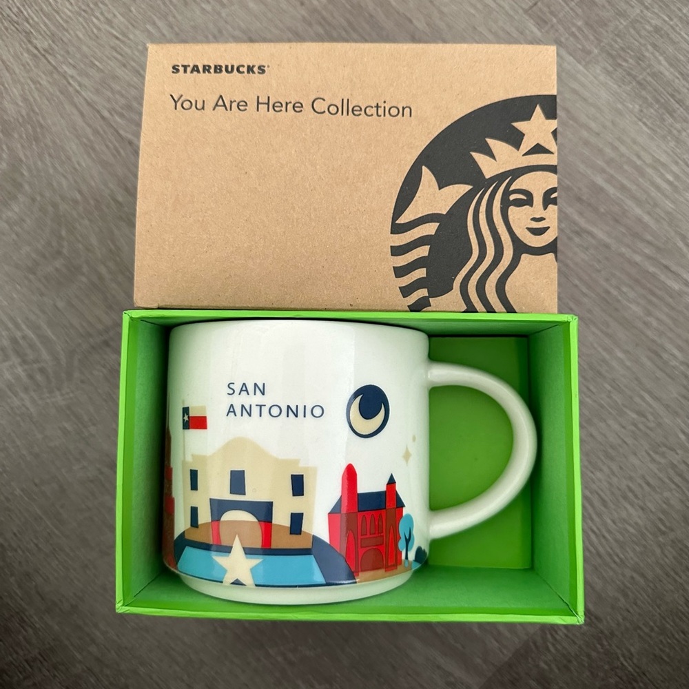 New Starbucks You Are Here Ceramic 14oz Mug Cup SAN ANTONIO